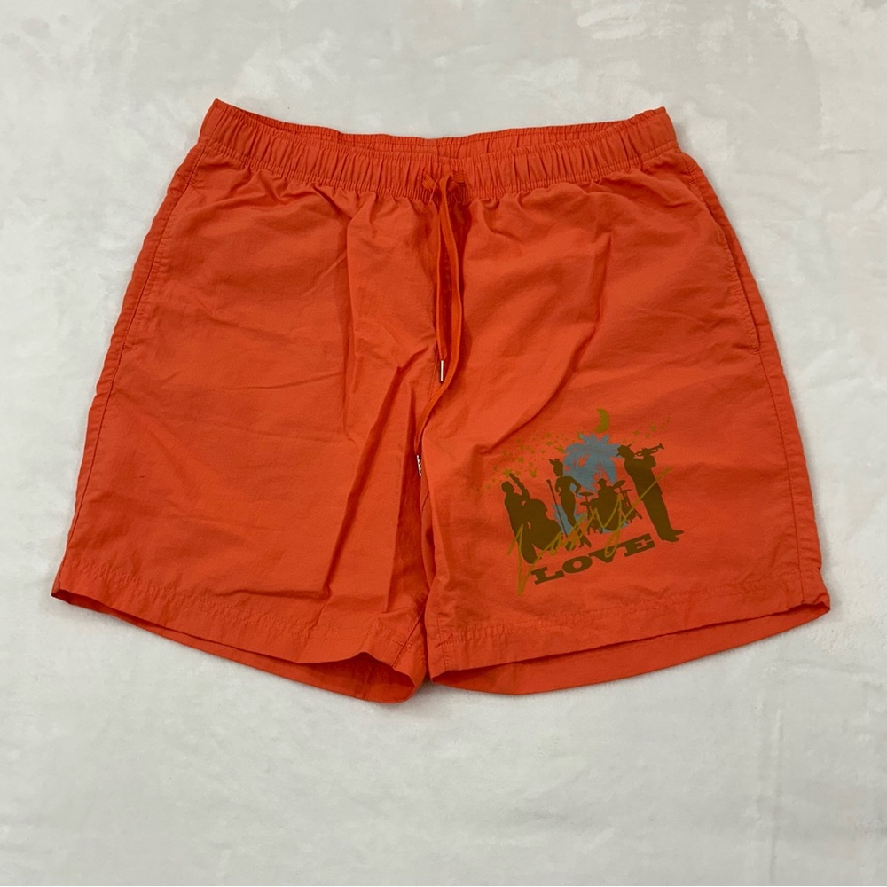 Playboy by Pacsun Love Graphic Peach Orange Casual Swim Board Shorts Mens Sizes